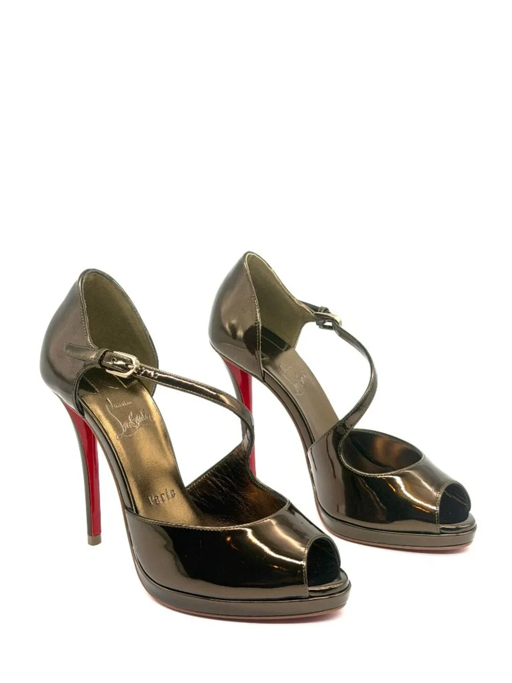 Christian Louboutin MISS ZIGOURATA ALTA.120 Cross Strap Pumps Heels Sandal